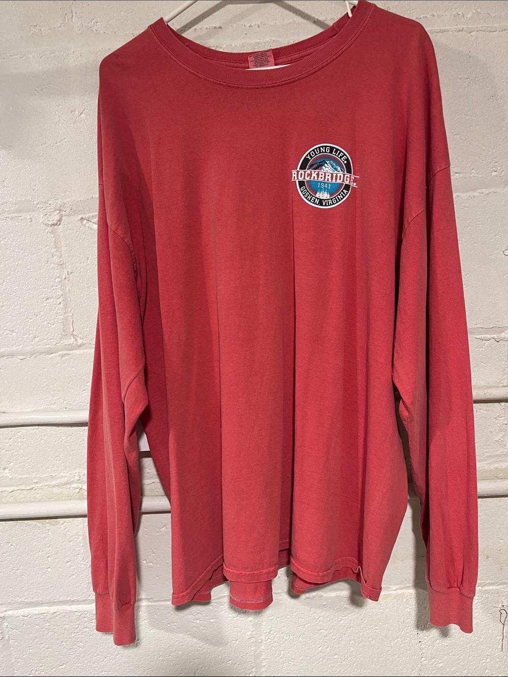 Long-Sleeve 2XL Crewneck T Shirt Red Rockbridge Goshen Virginia